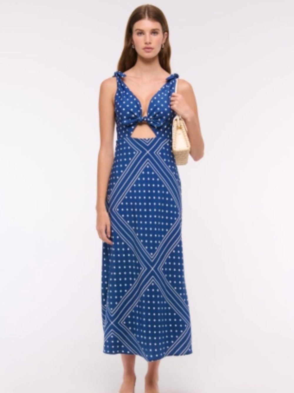 Abercrombie & Fitch Blue Printed Maxi Dress